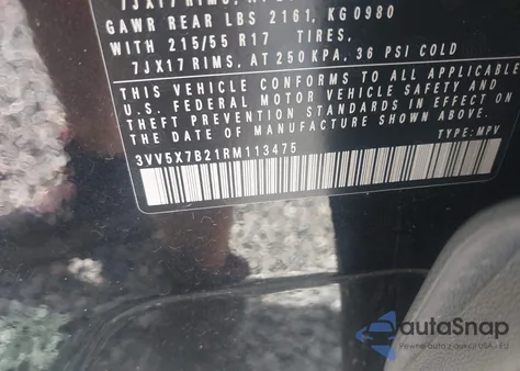 2024 Volkswagen Taos 1.5T S z USA, uszkodzony, nr VIN 3VV5X7B21RM113475